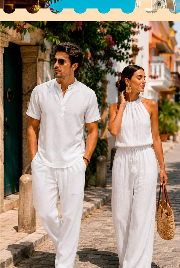 Look Resort White para The Glenlivet Society Lunch — conjuntos de lino en blanco